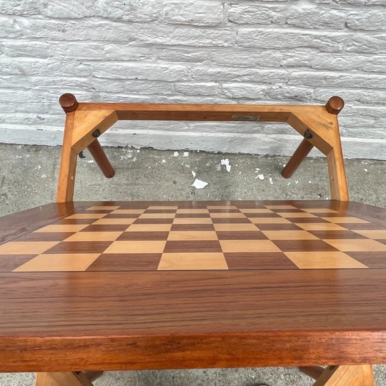 Image 1 of Georg Petersens Møbelfabrik Table d'échecs/commode avec plateau pivotant