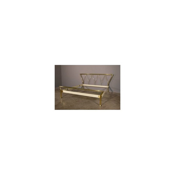 Image 1 of Lit de jour double vintage en laiton de Lipparini, Italie 1970