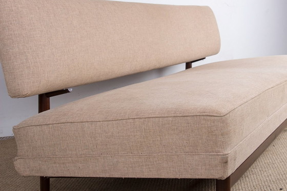 Image 1 of Grand Canapé, Daybed, Scandinave En Teck Et Tissu Neuf 1960.