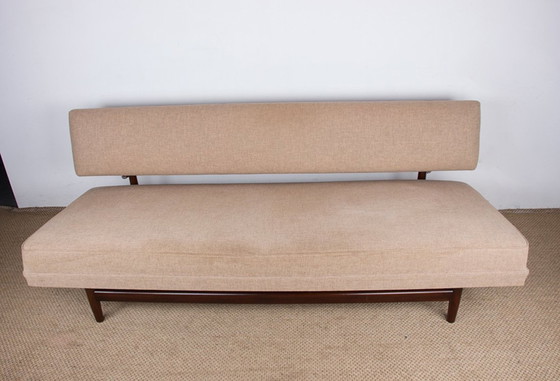 Image 1 of Grand Canapé, Daybed, Scandinave En Teck Et Tissu Neuf 1960.