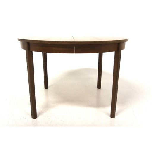 Table de salle à manger vintage en noyer et hêtre, Suède 1960