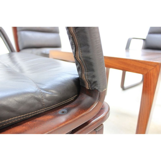 Image 1 of Ensemble de 4 fauteuils en cuir vintage par Eugen Schmidt, Allemagne 1970