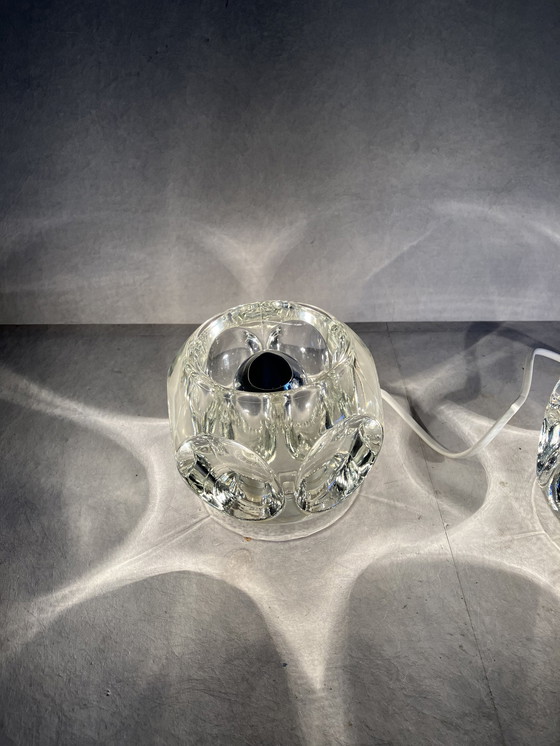 Image 1 of 2 X Peil & Putzler Ice Cube Set Of 2 Glass Design Table Lamps