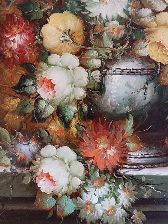 Image 1 of Nature morte aux fleurs, toile wanddecoratie