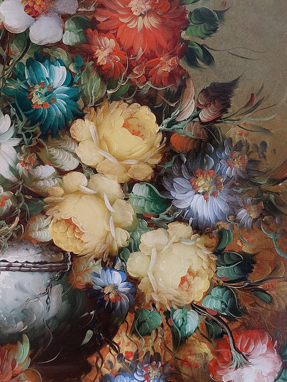 Image 1 of Nature morte aux fleurs, toile wanddecoratie