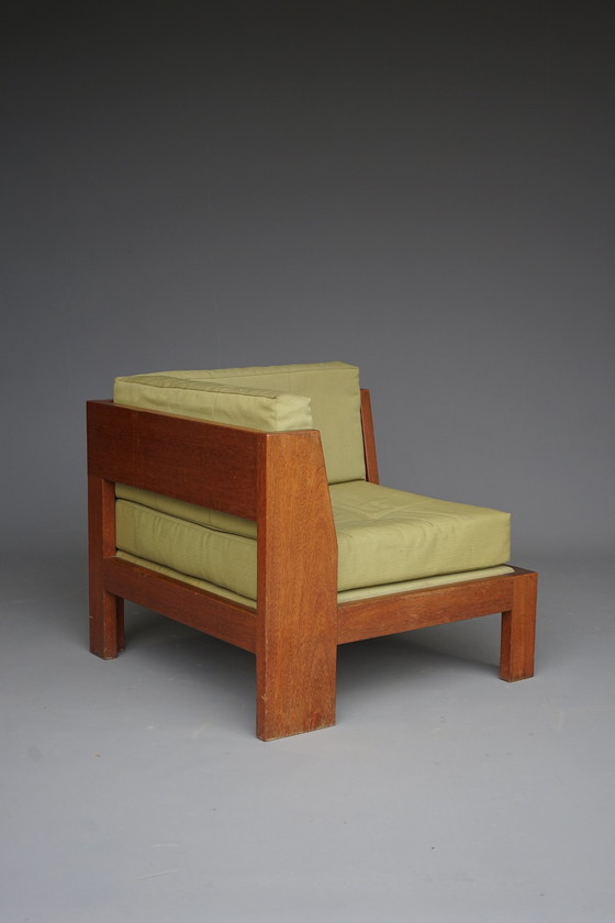 Image 1 of Chaise d'angle en acajou de Wim Den Boon, années 1960