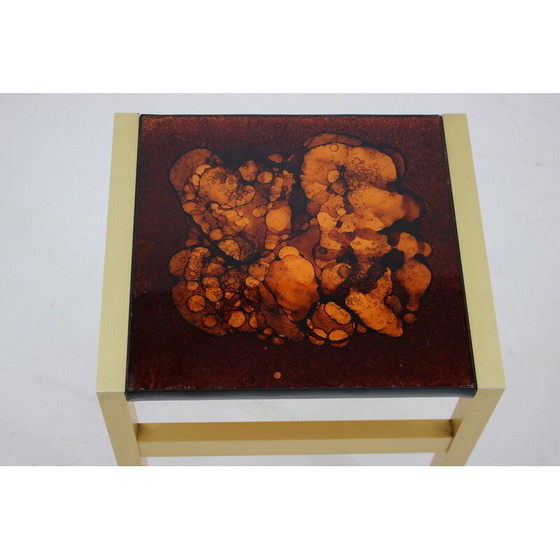 Image 1 of Table d'appoint vintage en laiton et verre, Italie années 1960