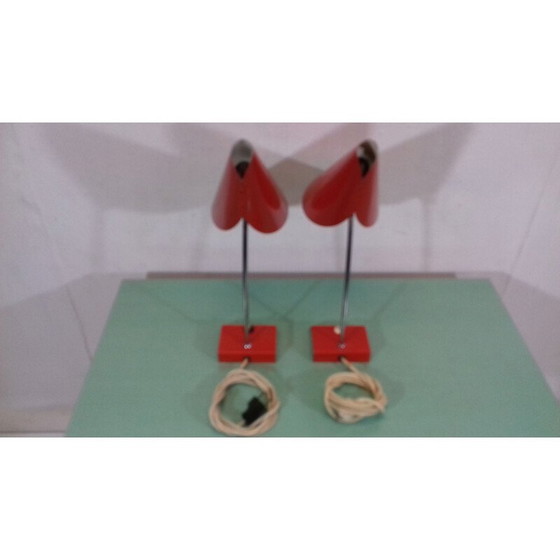 Image 1 of Paire de lampes en métal vintage par Josef Hůrka pour Napako, Tchécoslovaquie 1960