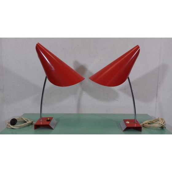 Image 1 of Paire de lampes en métal vintage par Josef Hůrka pour Napako, Tchécoslovaquie 1960