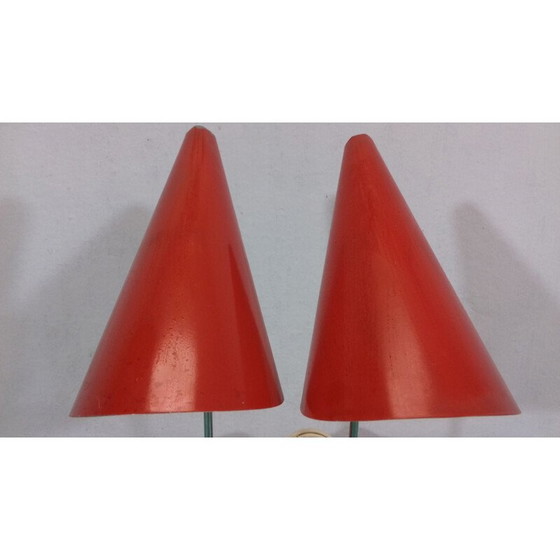 Image 1 of Paire de lampes en métal vintage par Josef Hůrka pour Napako, Tchécoslovaquie 1960