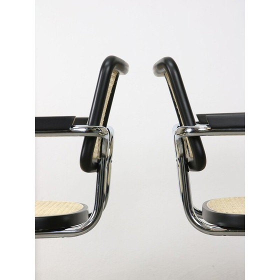 Image 1 of Fauteuils Vintage Cesca B64 en bois et cannage par Marcel Breuer