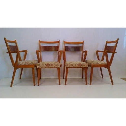 Ensemble de 4 chaises de salle à manger vintage JI-350 pour Jitona - 1960s