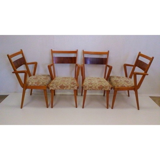 Ensemble de 4 chaises de salle à manger vintage JI-350 pour Jitona - 1960s