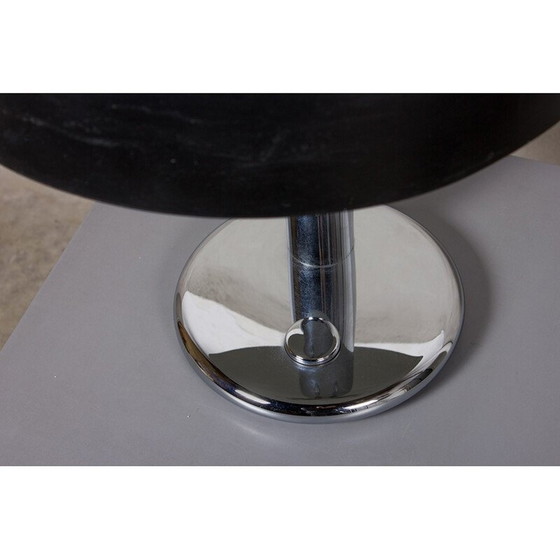 Image 1 of Lampe de table vintage en métal brossé noir et chrome par Egon Hillebrand, Allemagne 1970