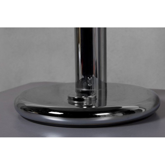 Image 1 of Lampe de table vintage en métal brossé noir et chrome par Egon Hillebrand, Allemagne 1970