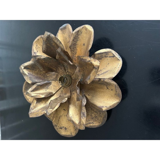 Image 1 of Applique vintage en laiton avec lotus, 1970