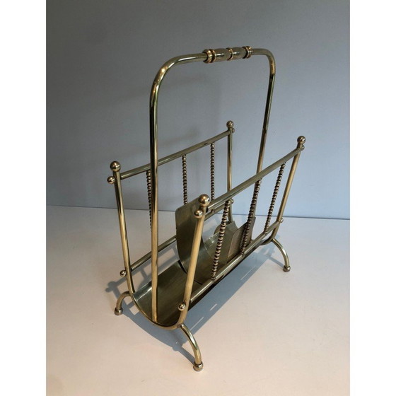 Image 1 of Porte-revues vintage en laiton, France 1970