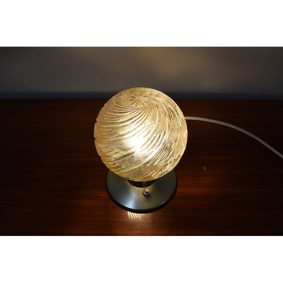 Image 1 of Lampe vintage en verre et laiton, Tchécoslovaquie 1970
