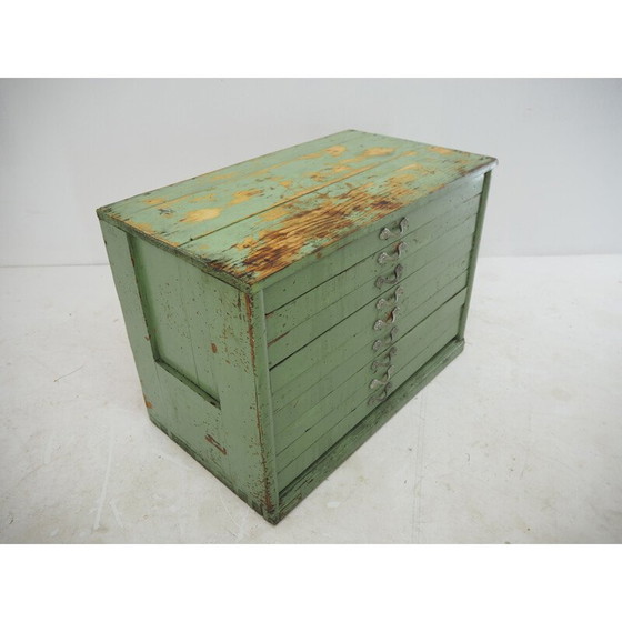 Image 1 of Commode industrielle en bois vert