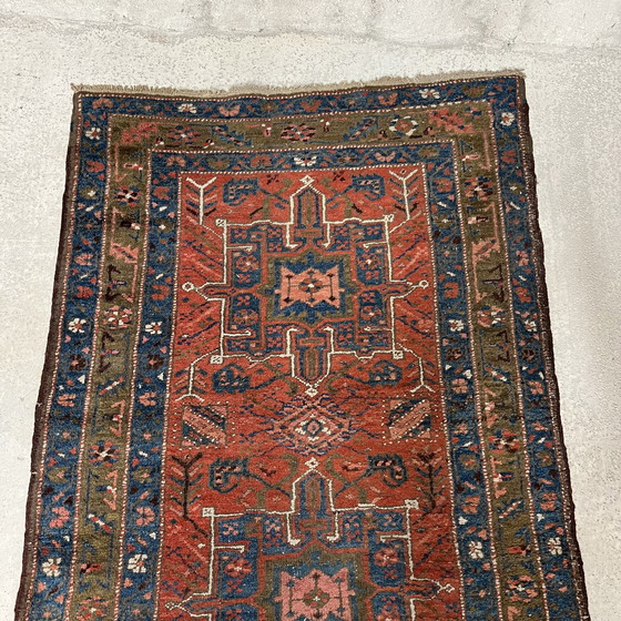 Image 1 of Pièce Rare, Collectionneur, Ancien Tapis De Passage, Tapis Runner, Perse Iran Tabriz Heriz Karadja 450X105 Cm