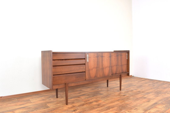 Image 1 of Mid Century Polish Walnut Sideboard From Bytomskie Fabryki Mebli, 1960S.