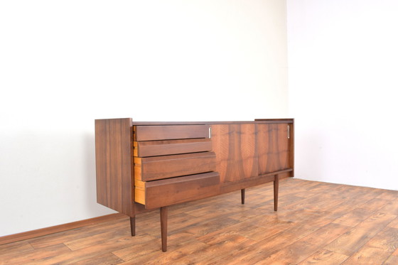 Image 1 of Mid Century Polish Walnut Sideboard From Bytomskie Fabryki Mebli, 1960S.