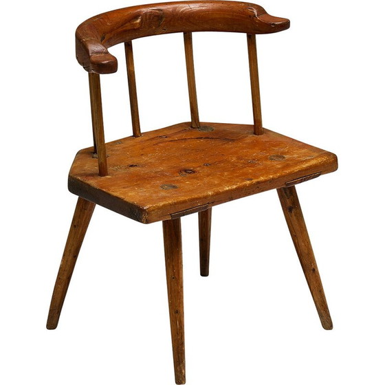 Image 1 of Fauteuil bas vintage d'art populaire tyrolien