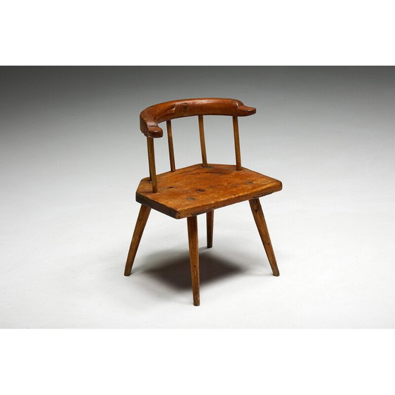 Image 1 of Fauteuil bas vintage d'art populaire tyrolien