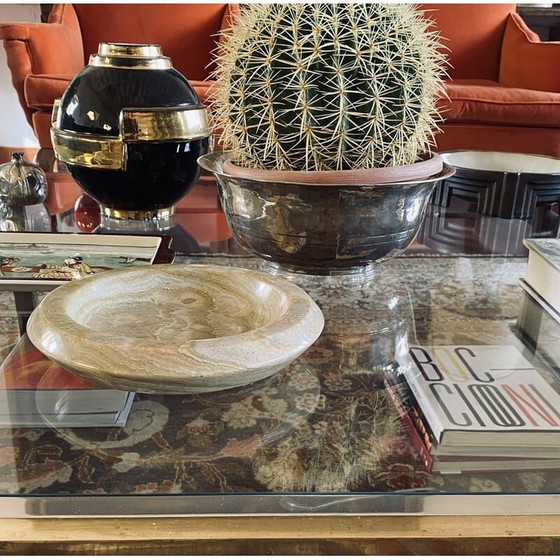 Image 1 of Cendrier vintage en onyx vert, Italie 1970
