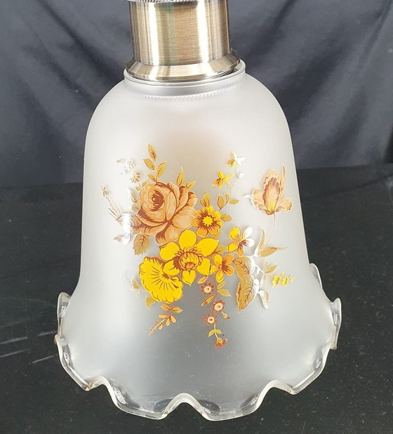 Image 1 of 1489 Lampe pendante en verre vintage avec fleurs