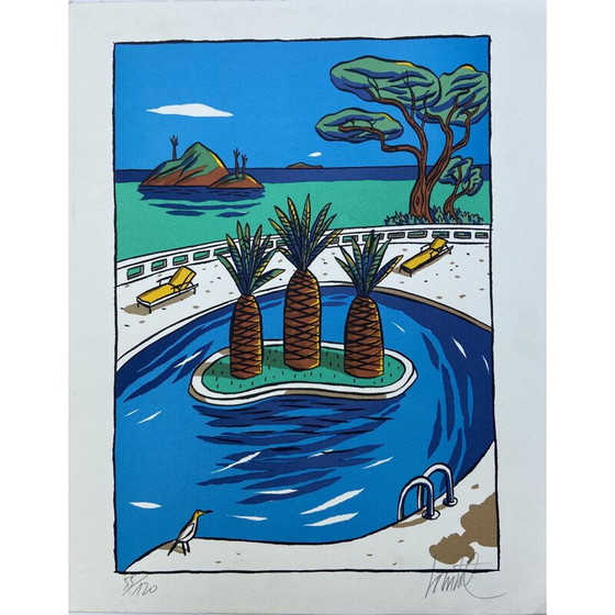 Image 1 of Sérigraphie vintage les trois palmiers de Jacques de Loustal, 2008