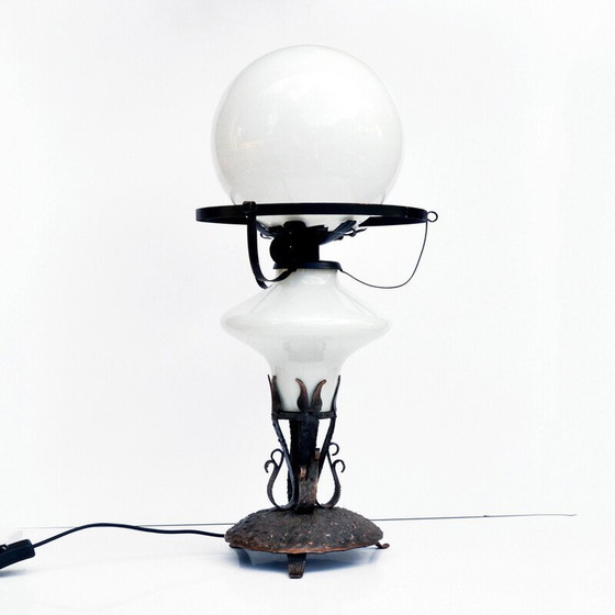 Image 1 of Lampe de table en cuivre du milieu du siècle, Pologne 1960s