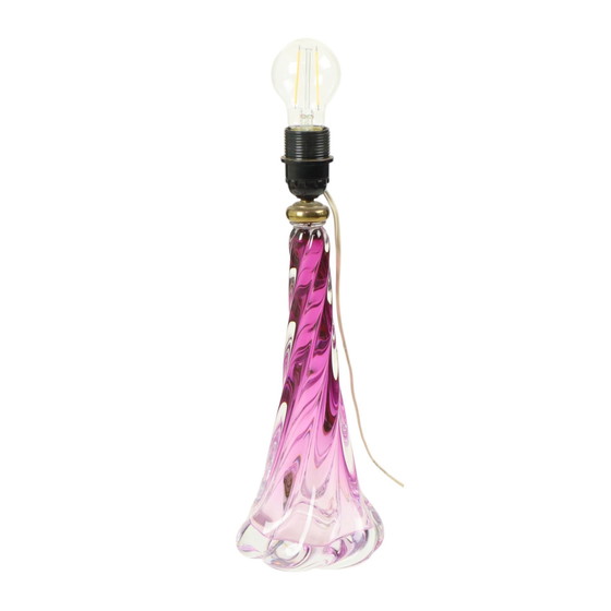 Image 1 of Lampe à poser violette Val Saint Lambert