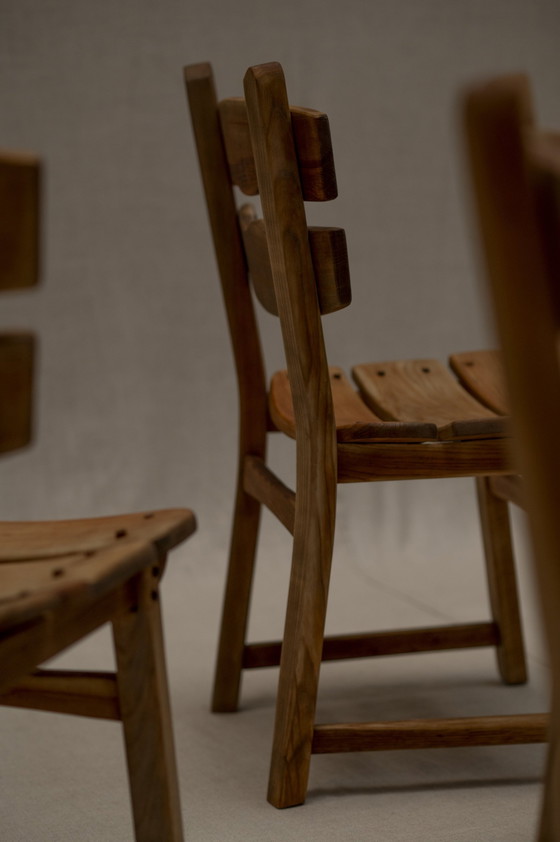 Ensemble de chaises de salle à manger brutalistes 1960S – Wood, Vintage (photo 8 of 16)