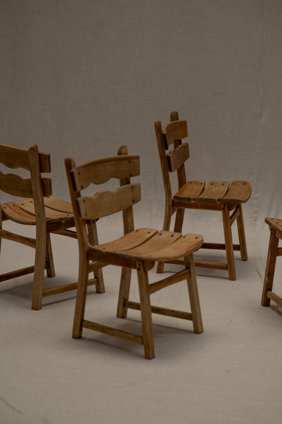 Ensemble de chaises de salle à manger brutalistes 1960S – Wood, Vintage (photo 4 of 16)