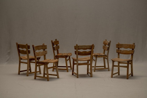 Ensemble de chaises de salle à manger brutalistes 1960S – Wood, Vintage