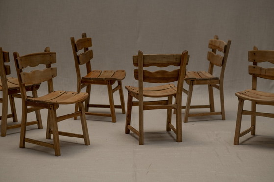 Ensemble de chaises de salle à manger brutalistes 1960S – Wood, Vintage (photo 3 of 16)