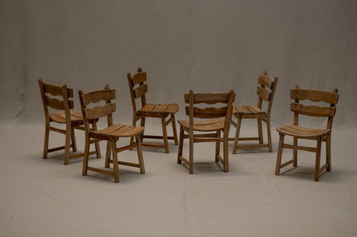 Ensemble de chaises de salle à manger brutalistes 1960S