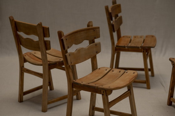 Ensemble de chaises de salle à manger brutalistes 1960S – Wood, Vintage (photo 14 of 16)