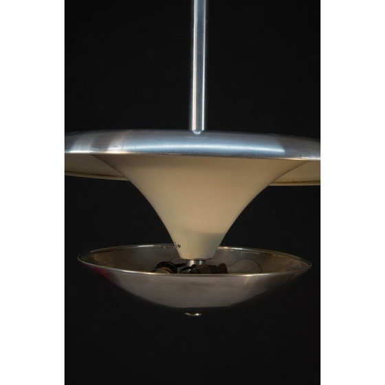 Image 1 of Lustre vintage Bauhaus en aluminium avec lumière indirecte, 1930