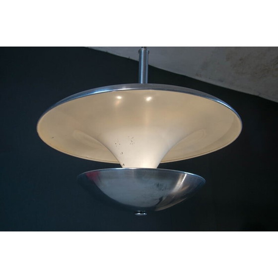 Image 1 of Lustre vintage Bauhaus en aluminium avec lumière indirecte, 1930