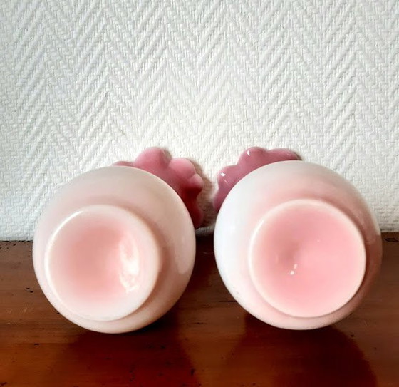 Image 1 of 2X Vases En Opaline De Foire Vers 1920