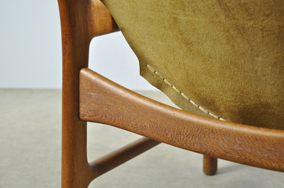 Image 1 of A/S Mikael Laursen / Fauteuil en cuir vintage / Illum Wikkelsø / Danemark 1960S