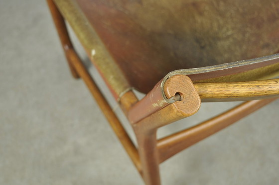Image 1 of A/S Mikael Laursen / Fauteuil en cuir vintage / Illum Wikkelsø / Danemark 1960S