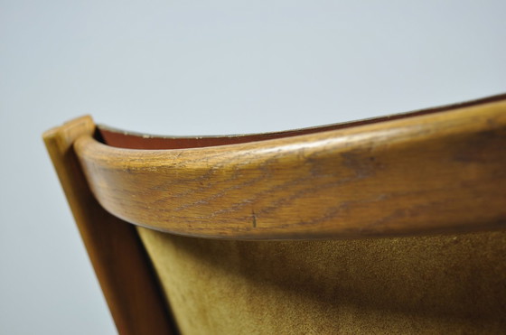 Image 1 of A/S Mikael Laursen / Fauteuil en cuir vintage / Illum Wikkelsø / Danemark 1960S