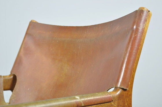 Image 1 of A/S Mikael Laursen / Fauteuil en cuir vintage / Illum Wikkelsø / Danemark 1960S