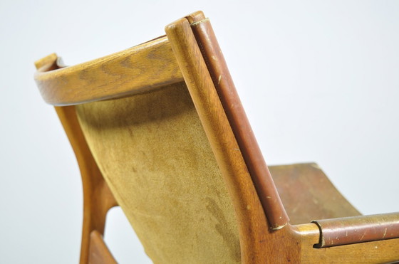 Image 1 of A/S Mikael Laursen / Fauteuil en cuir vintage / Illum Wikkelsø / Danemark 1960S