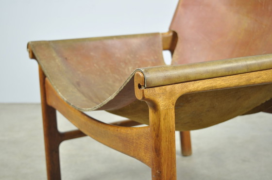 Image 1 of A/S Mikael Laursen / Fauteuil en cuir vintage / Illum Wikkelsø / Danemark 1960S