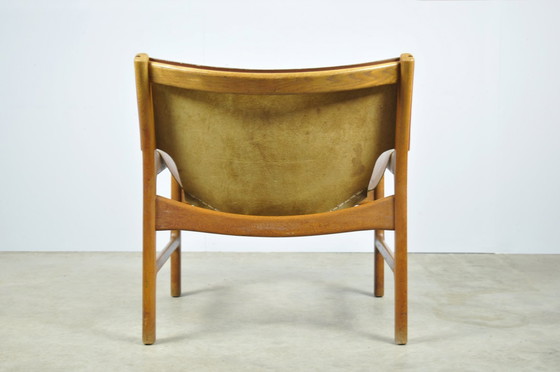 Image 1 of A/S Mikael Laursen / Fauteuil en cuir vintage / Illum Wikkelsø / Danemark 1960S