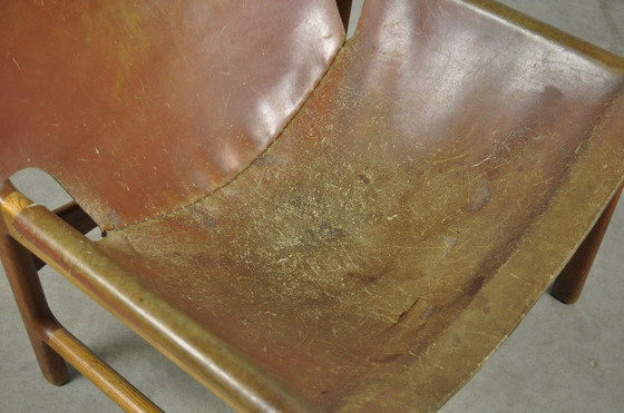 Image 1 of A/S Mikael Laursen / Fauteuil en cuir vintage / Illum Wikkelsø / Danemark 1960S